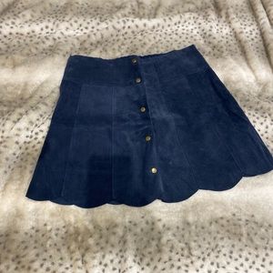 Stoned Immaculate blue suede mini skirt